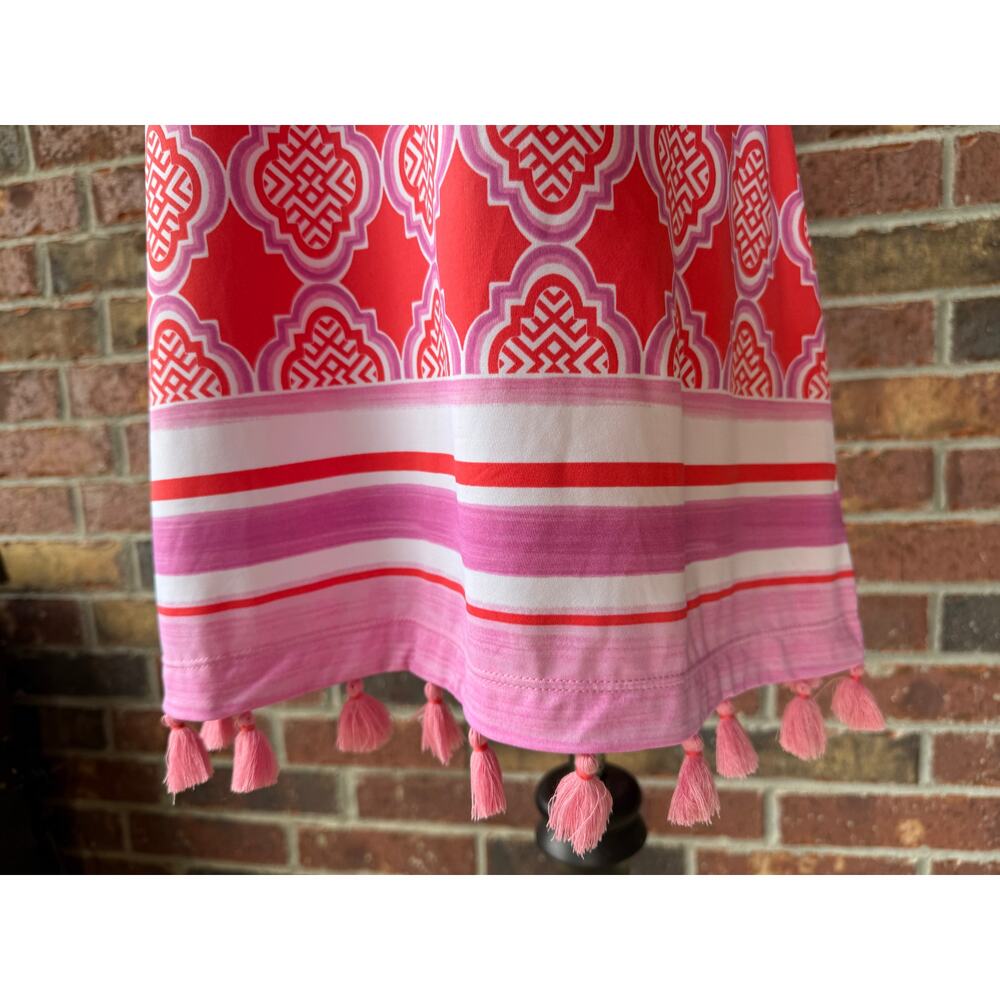NWT Cabana Life Coral Geo Off The Shoulder Dress - Cover Up Beach UPF 50+ - S - Picture 9 of 11